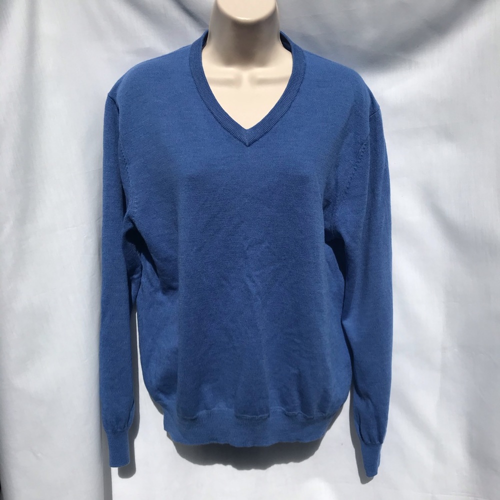 Blue Club Room V-Neck Merino Wool Sweater